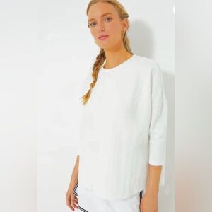 Tuckernuck White Quilted Crewneck Pullover (M/L)
